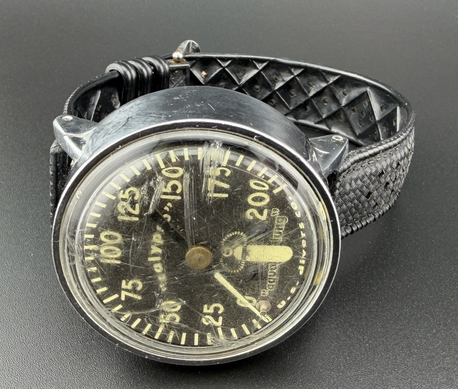 Vintage US Divers Calypso Aqualung 200 ft Wrist Depth Gauge TROPIC STRAP X2