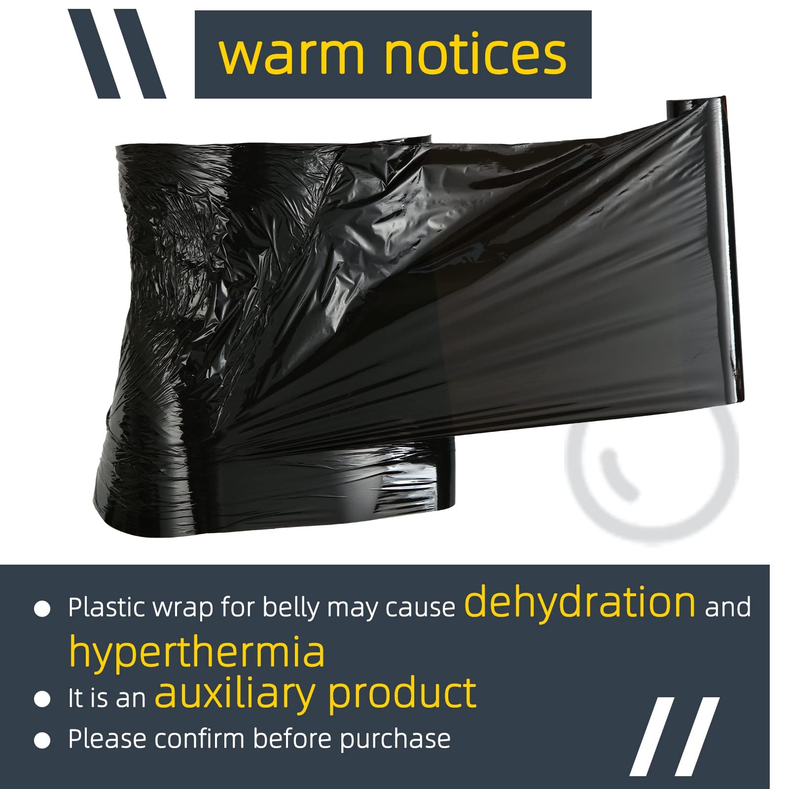 Gersoniel 1 roll 60 Meters Black Osmotic Plastic Body Wrap One Size,