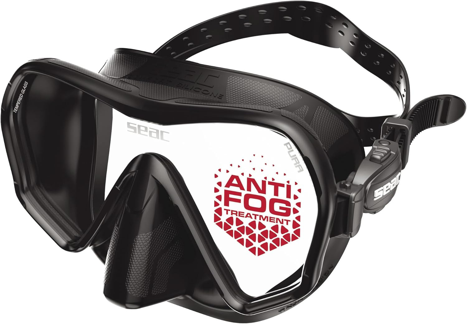 Pura – Frameless Single-Lens Silicone Diving Mask | Antifog Low Volume Mask for