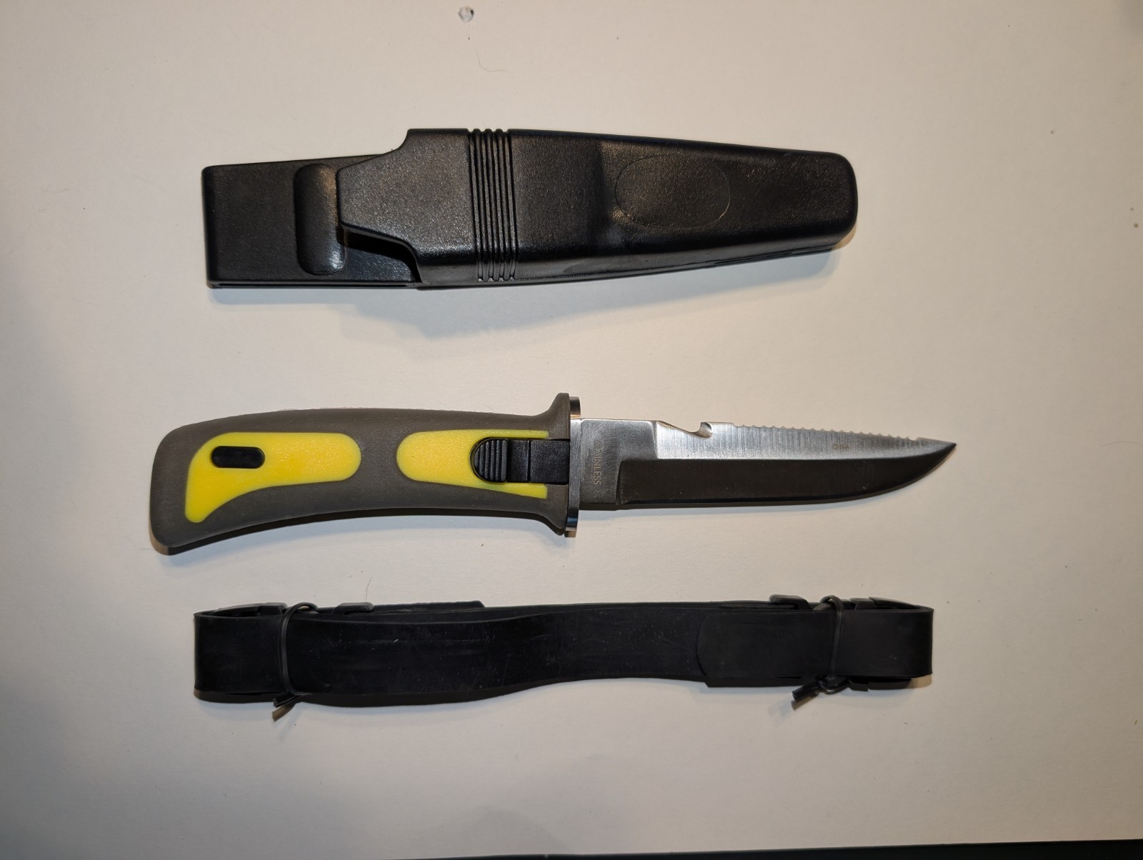 Scuba Diver Knife 4 5/8 Inch Stainless Steel Blade W/ Sheath & Leg Strap
