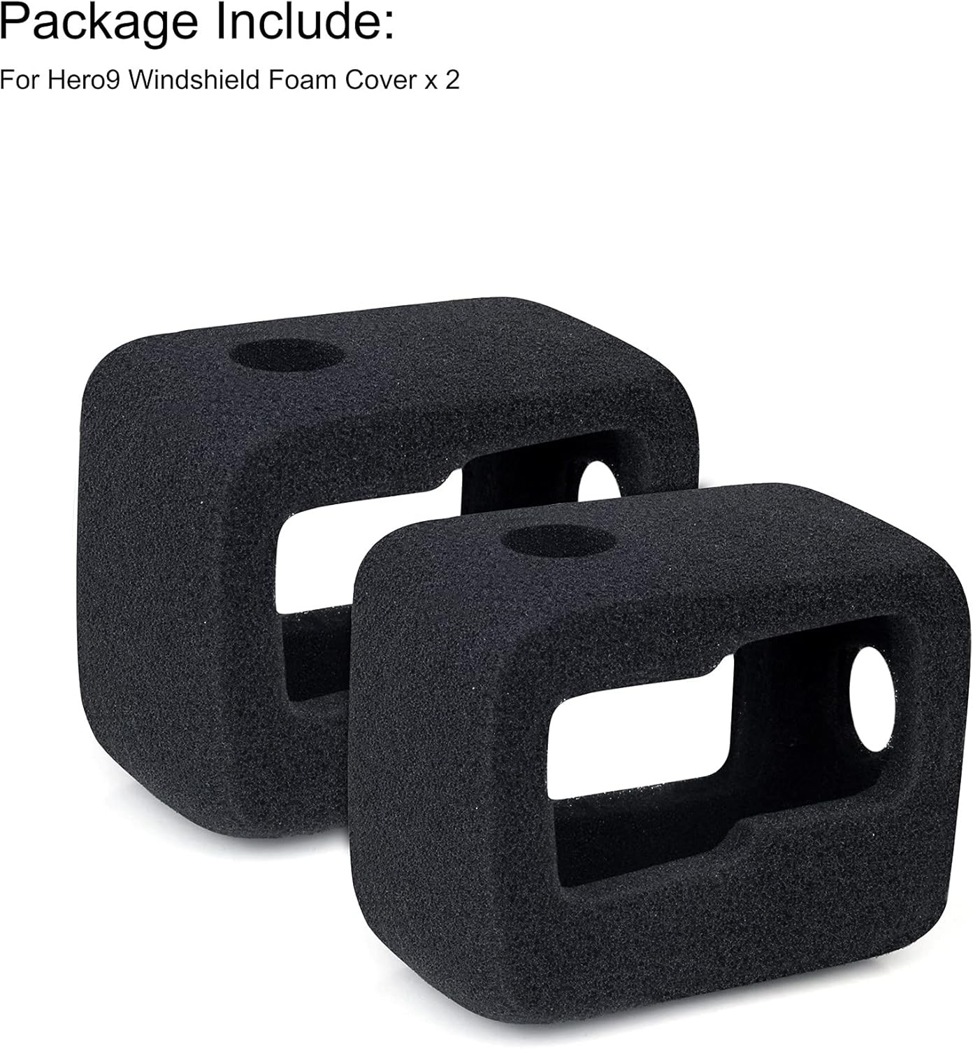 2-Pack Windslayer Cover Wind Muff for Hero 9 10 11 12 13 Black