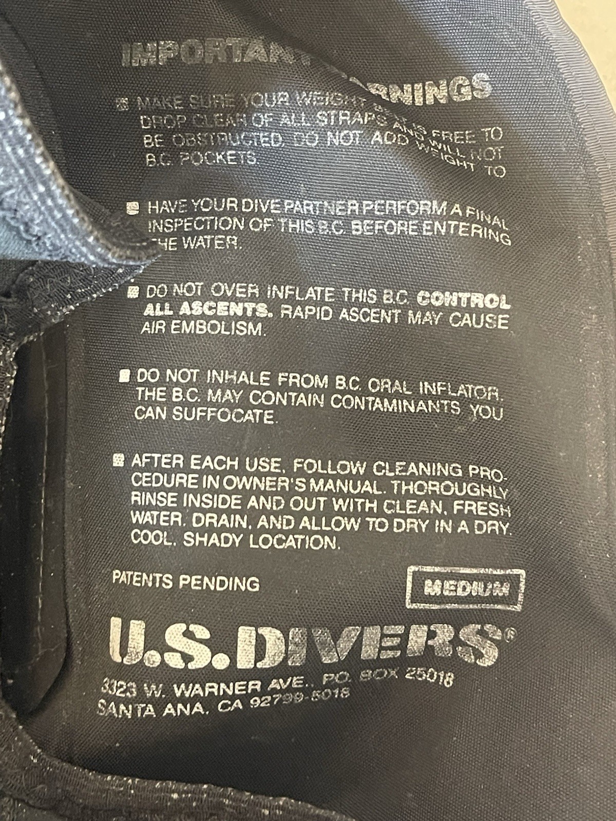 Used US Divers Elan Vest – Medium Women