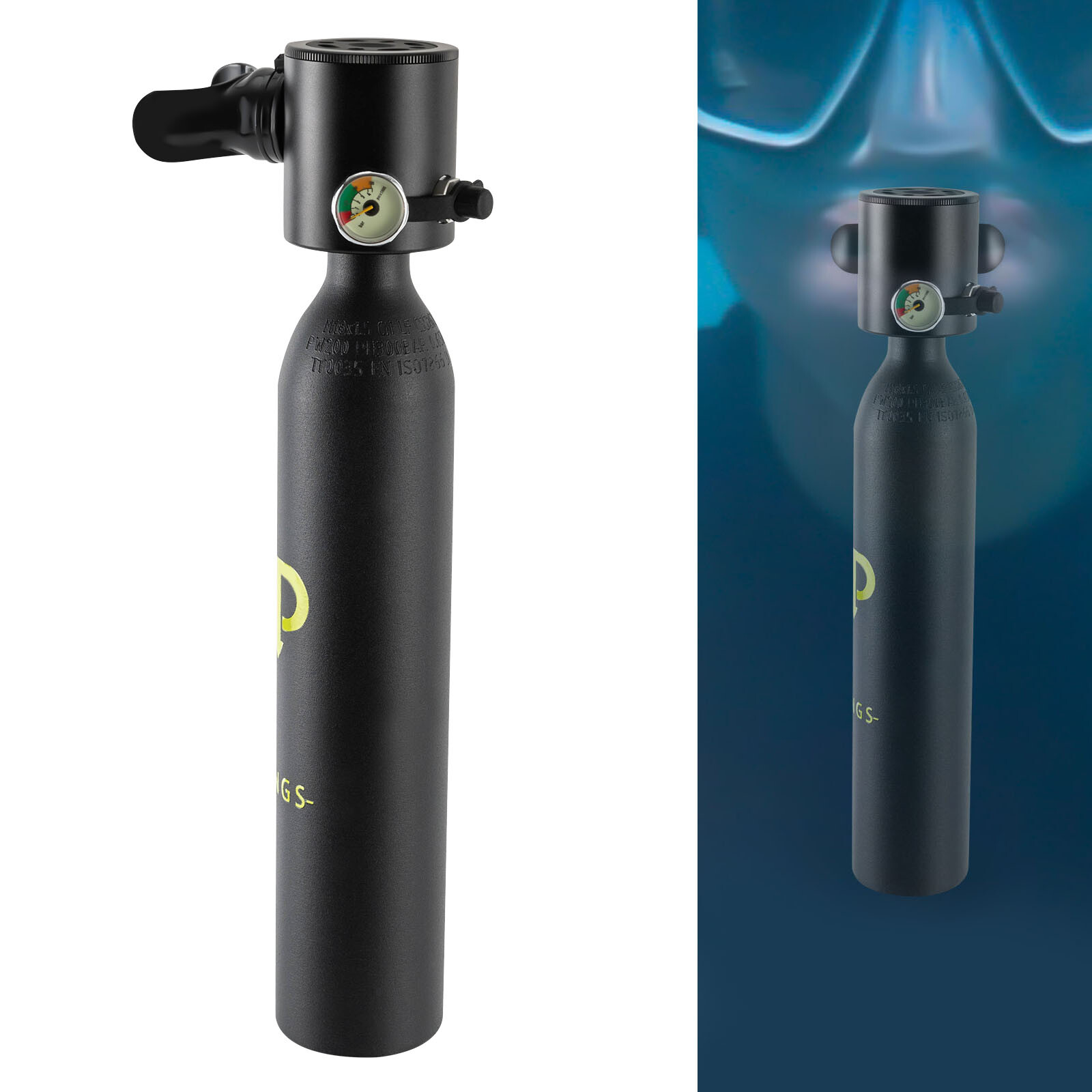 Mini 0.5L Scuba Oxygen Cylinder Diving Air Tank Kit Snorkeling Breath Equipment