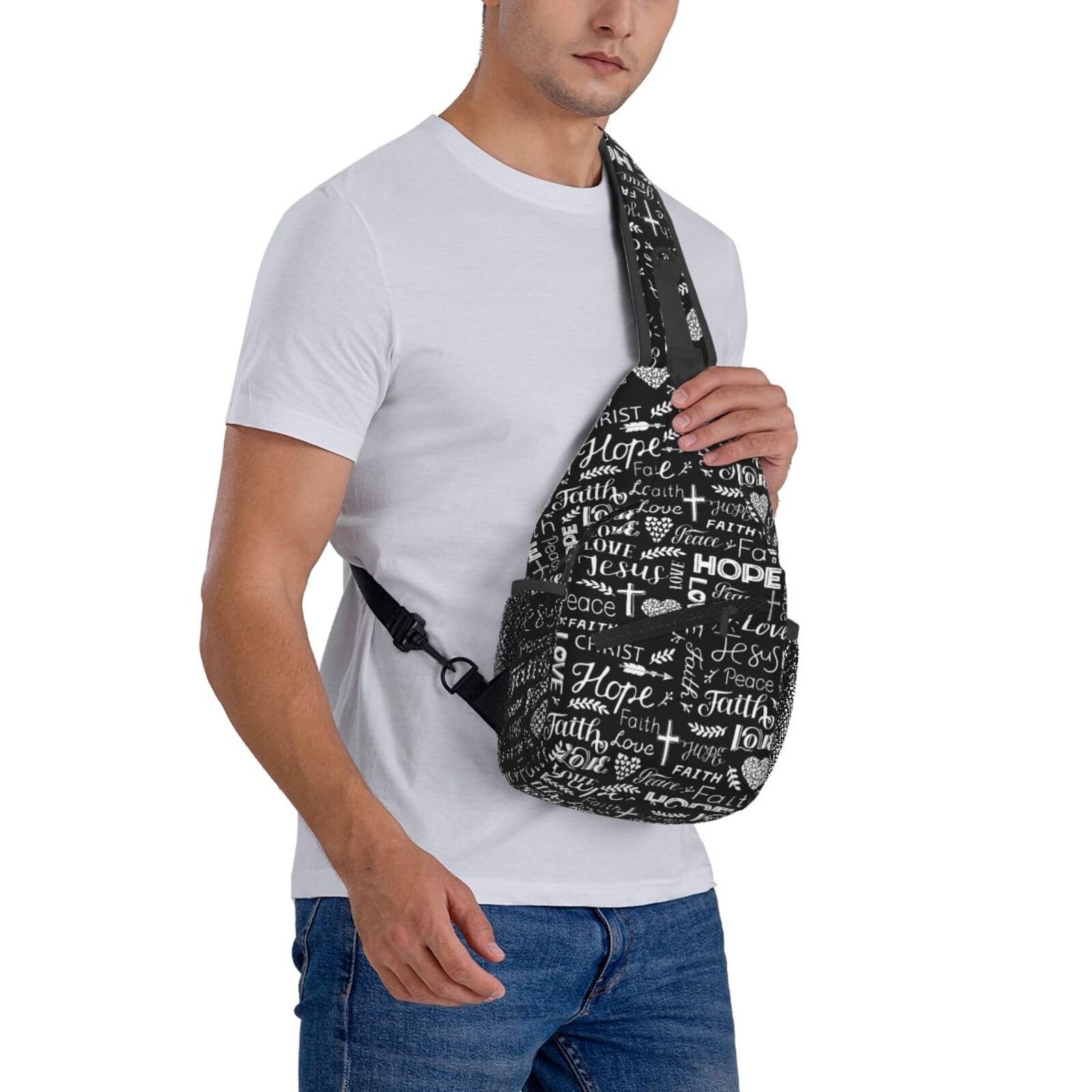 Christian Jesus Cross Crossbody Sling Bag One Size, 1