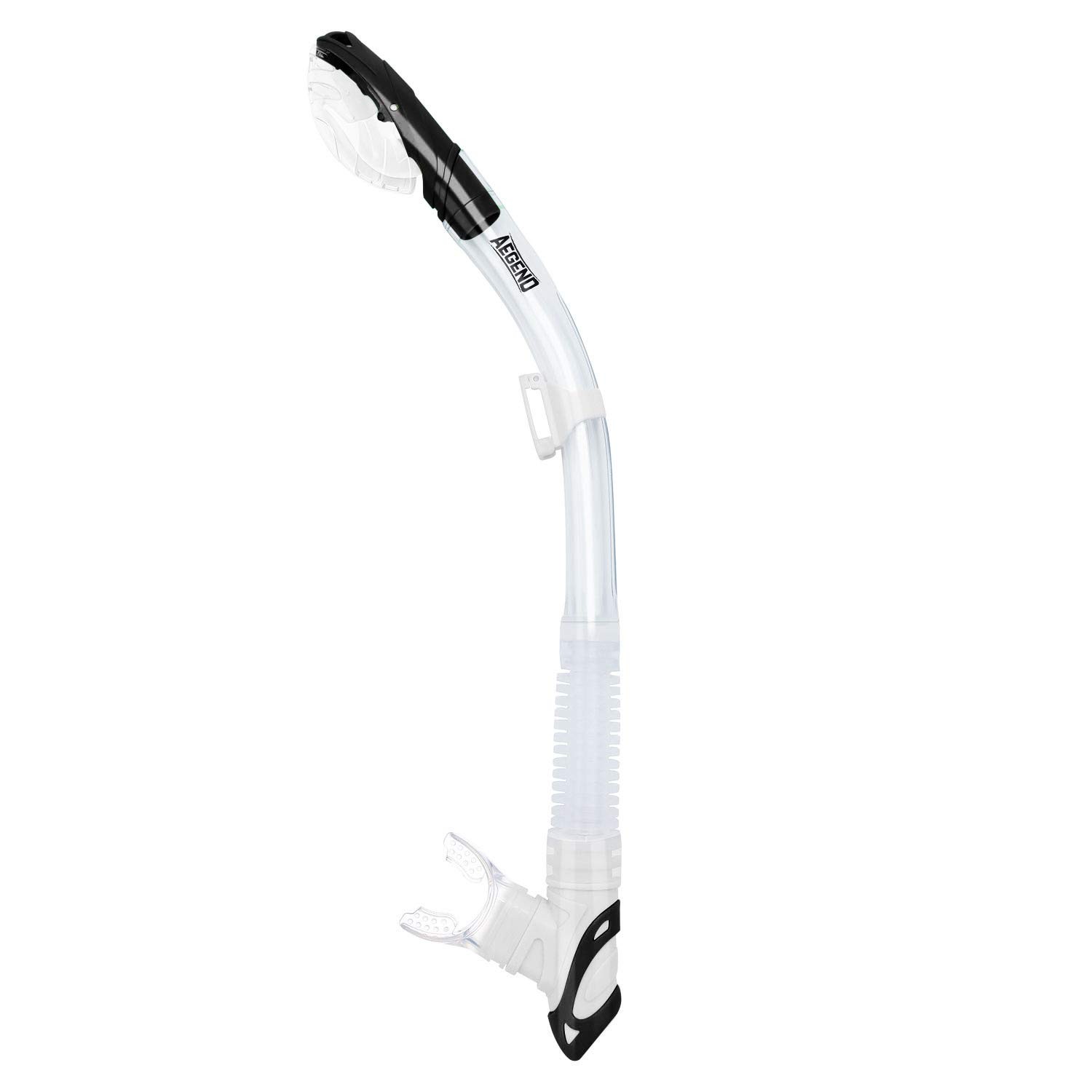 Aegend Diving Dry Snorkel Clear Black New Top Dry Valve for Adults & Youth