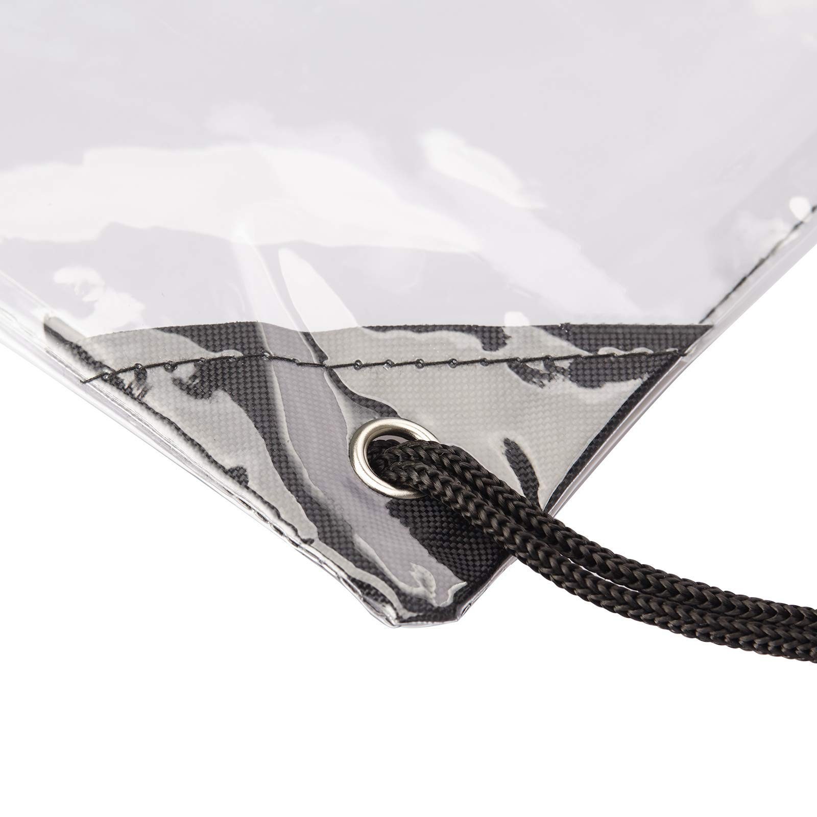 HAOGUAGUA 2 Pieces Clear Drawstring Bags, Waterproof Small Large,
