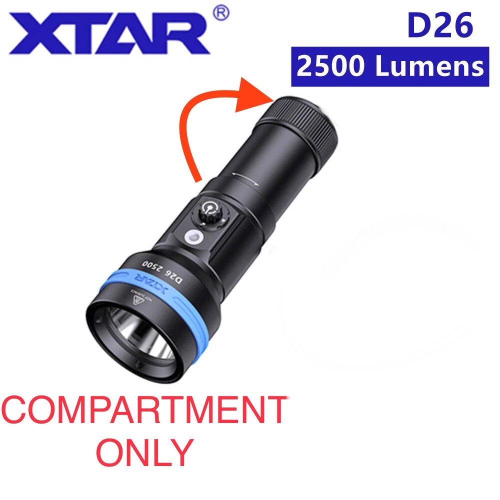 SHORT BATTERY COMPARTMENT FOR XTAR D26 2500 (TUBE ONLY-NO FLASHLIGHT INCLUDED)
