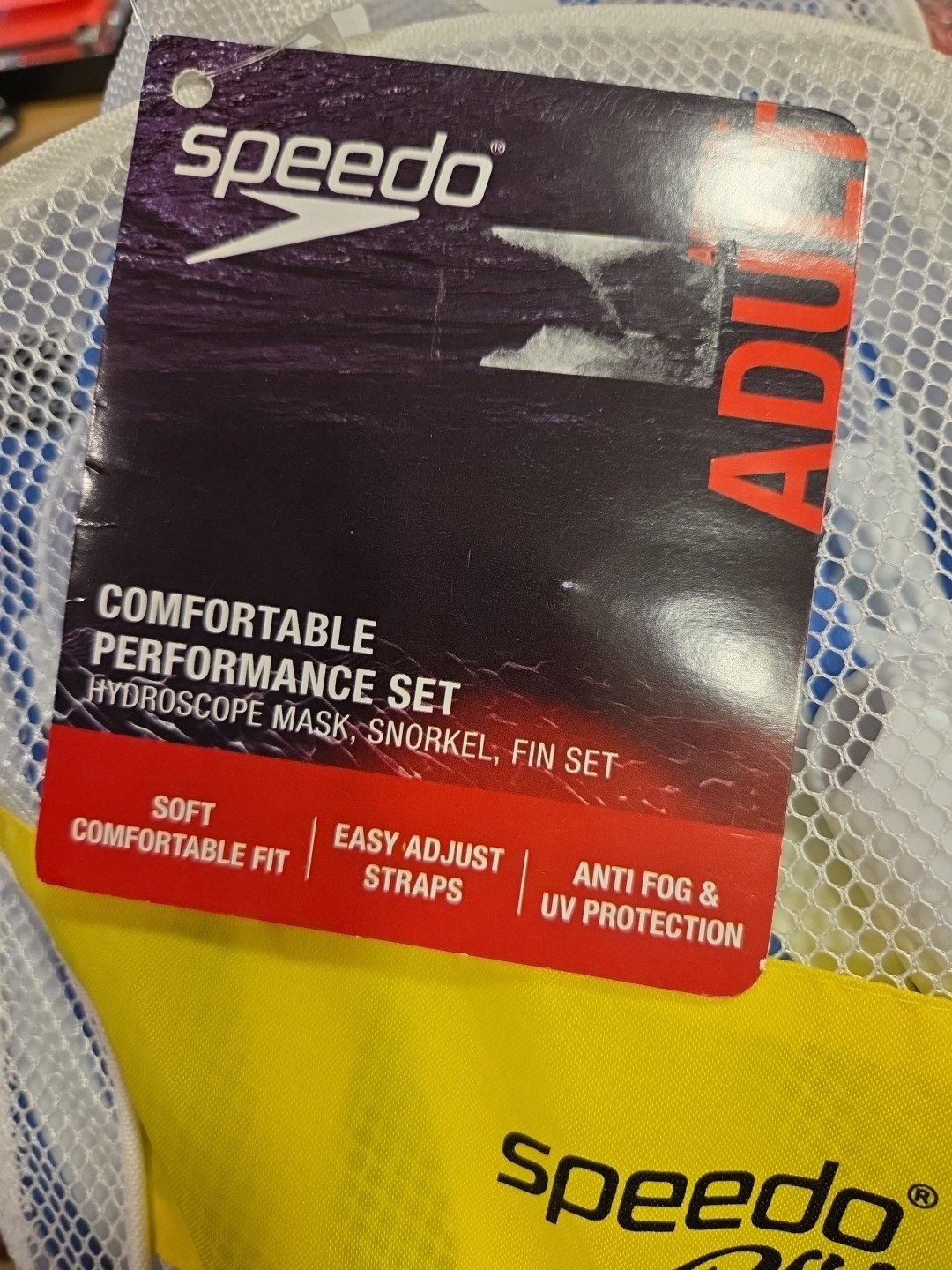 Speedo Dive Snorkel Set (Fins, Mask and Snorkel) Adult L/XL With Carry Case