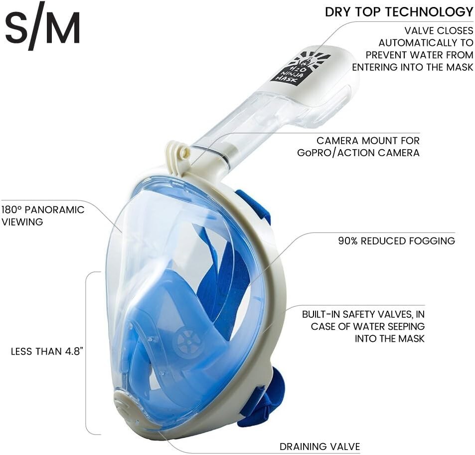 H2O Ninja Mask X, Blue Small/Medium