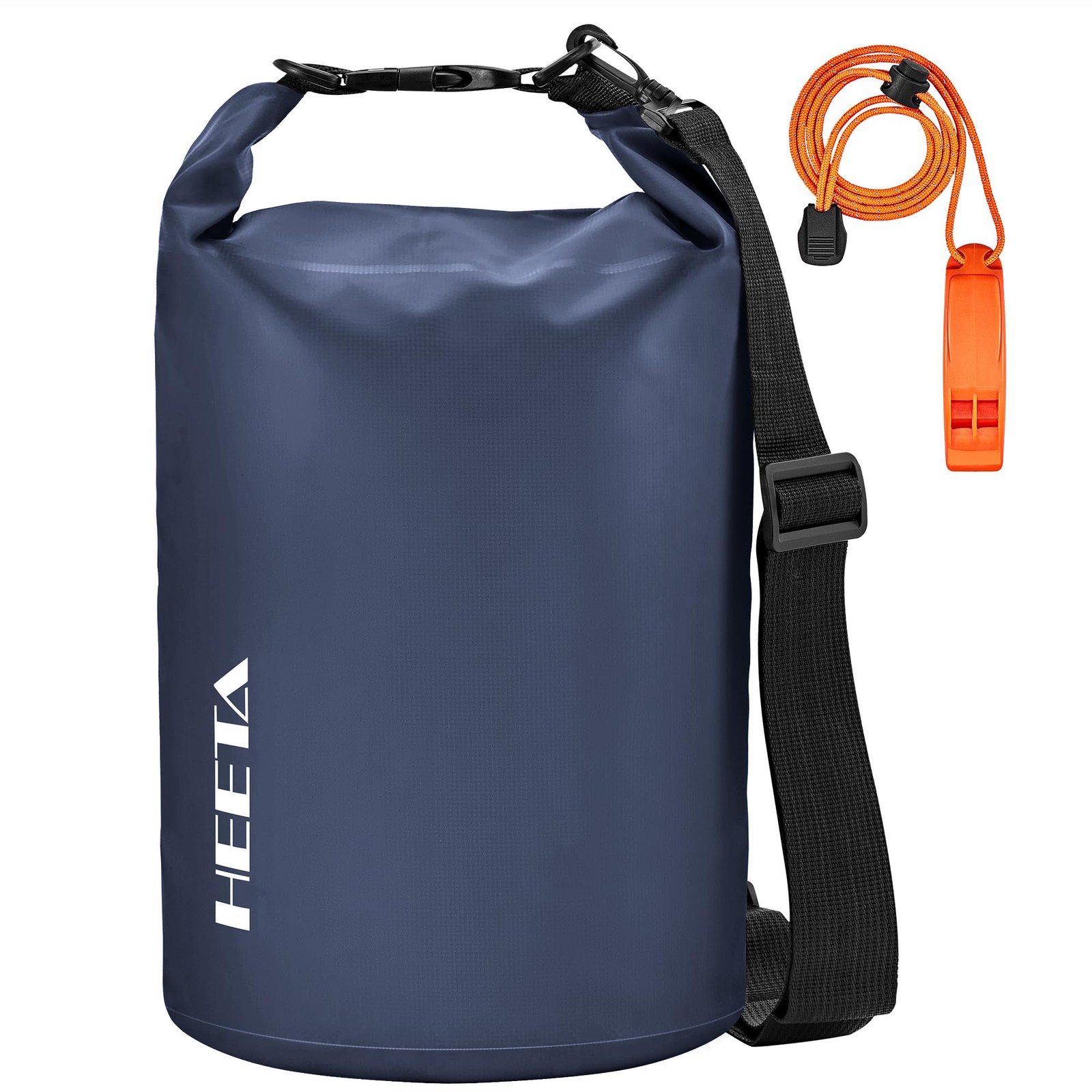 HEETA Waterproof Dry Bag for Women Men, Roll Top Lightweight 10L, Dark Blue