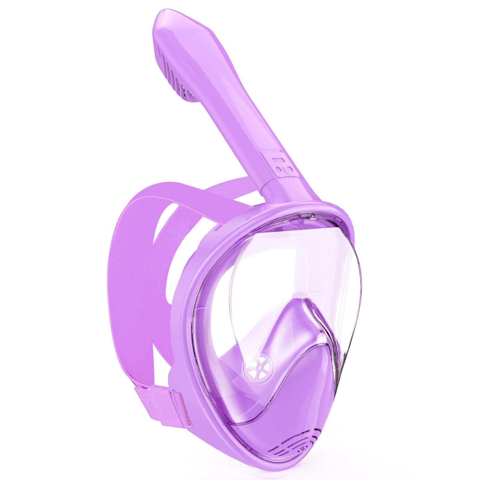 Kids Snorkel Mask Full Face, Snorkeling Gear for 2-14 with Camera Purple