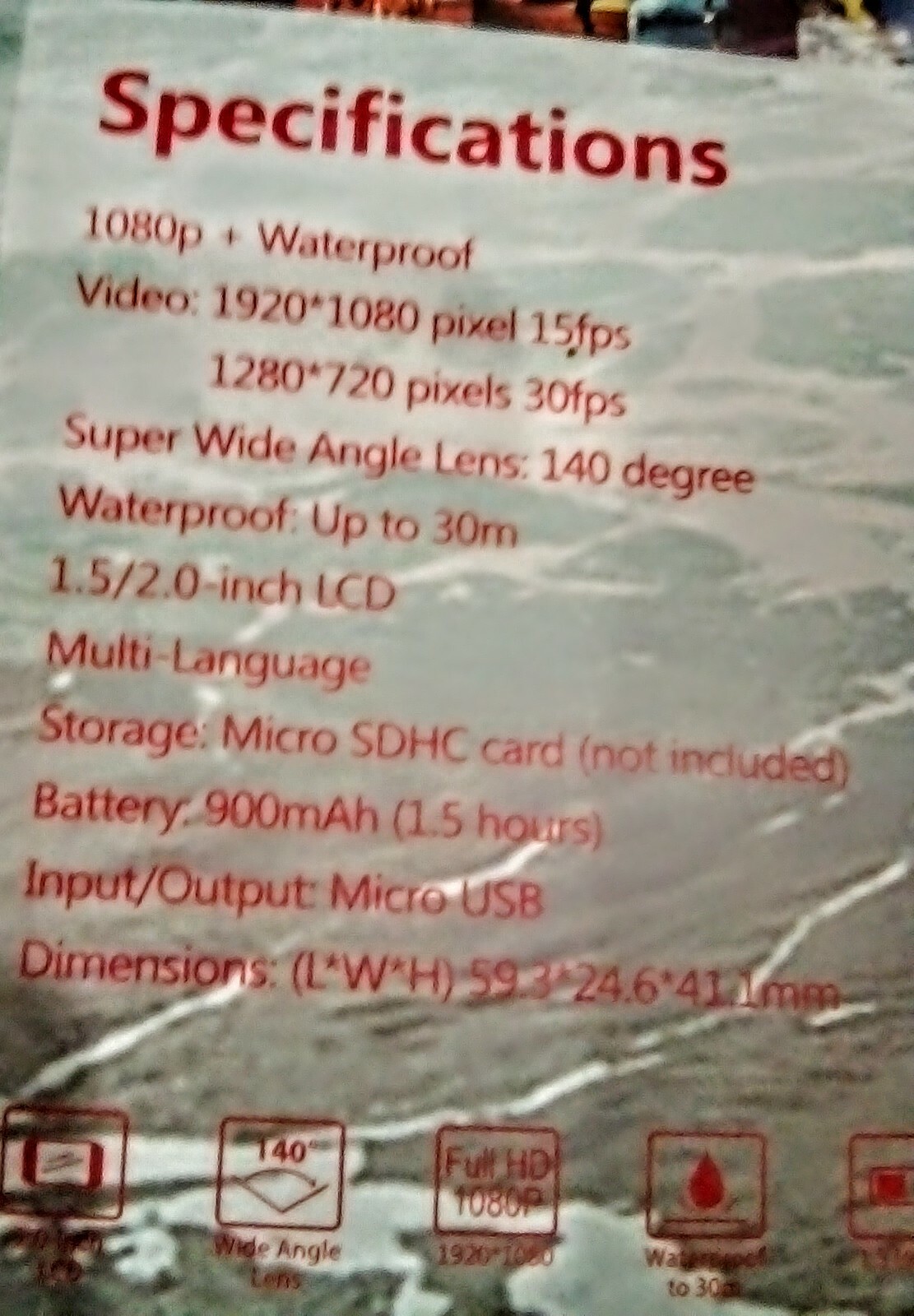 XLNT WATER PROOF SPORTS CAM FULL COLOR 1080P HD 8GB SDHC CARD INCLUDED FREE