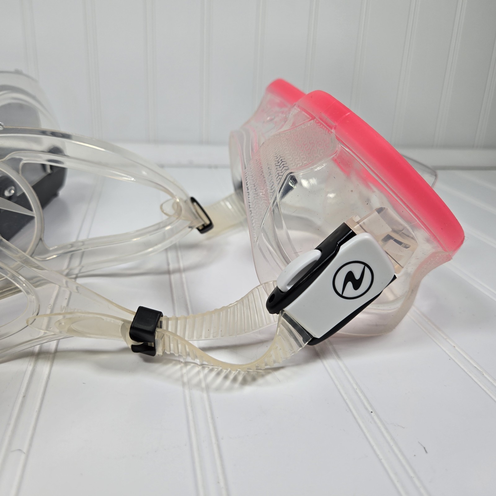 Aqua Lung Plazma Frameless Panoramic Diving Mask Scuba Swim Pink Adjustable Case