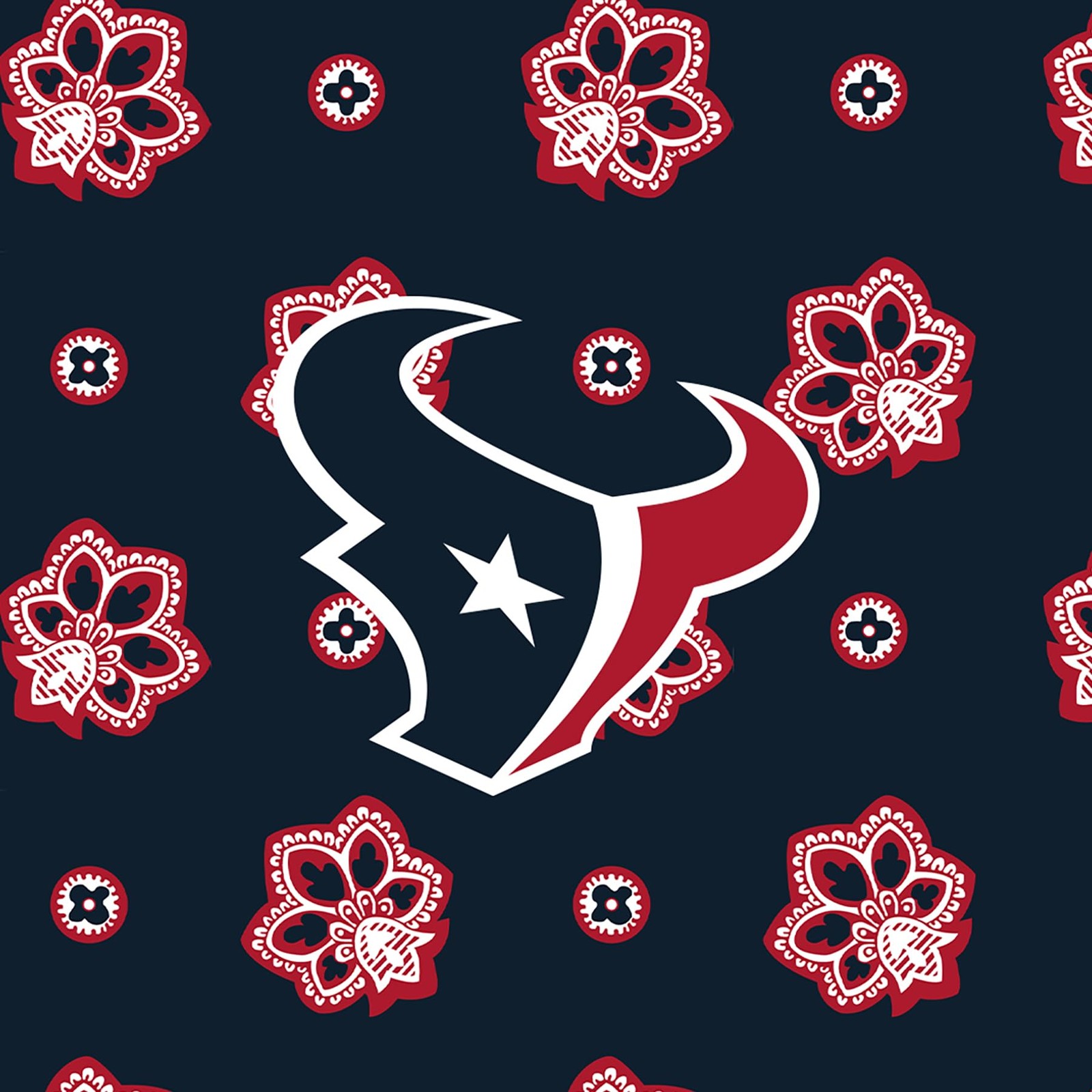 Vera Bradley Women’s No data One Size, Navy/Red Bandana With Houston Texans