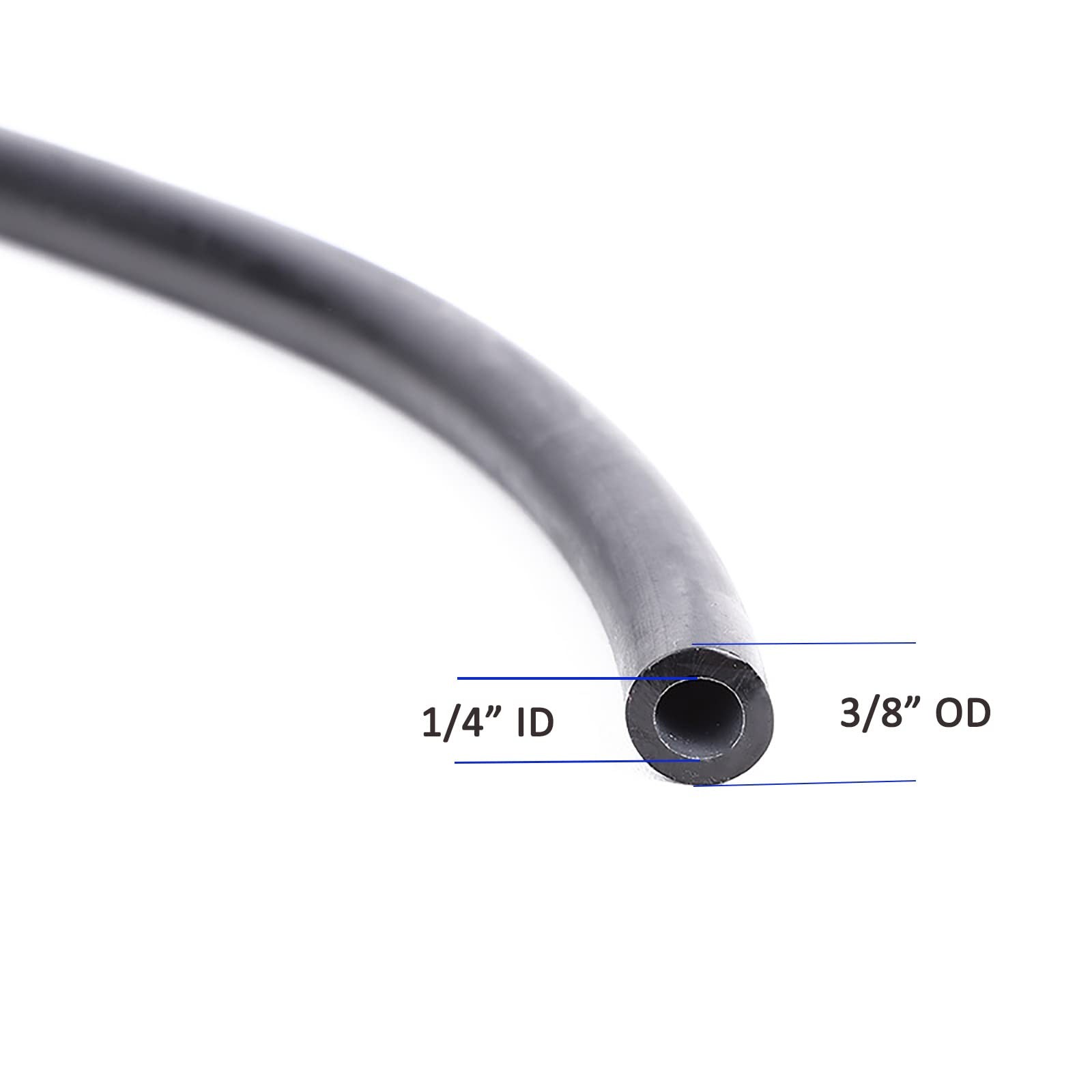 Latex Rubber Tubing, 3/8in OD 1/4in ID Slingshot Bands 33 FT, Black