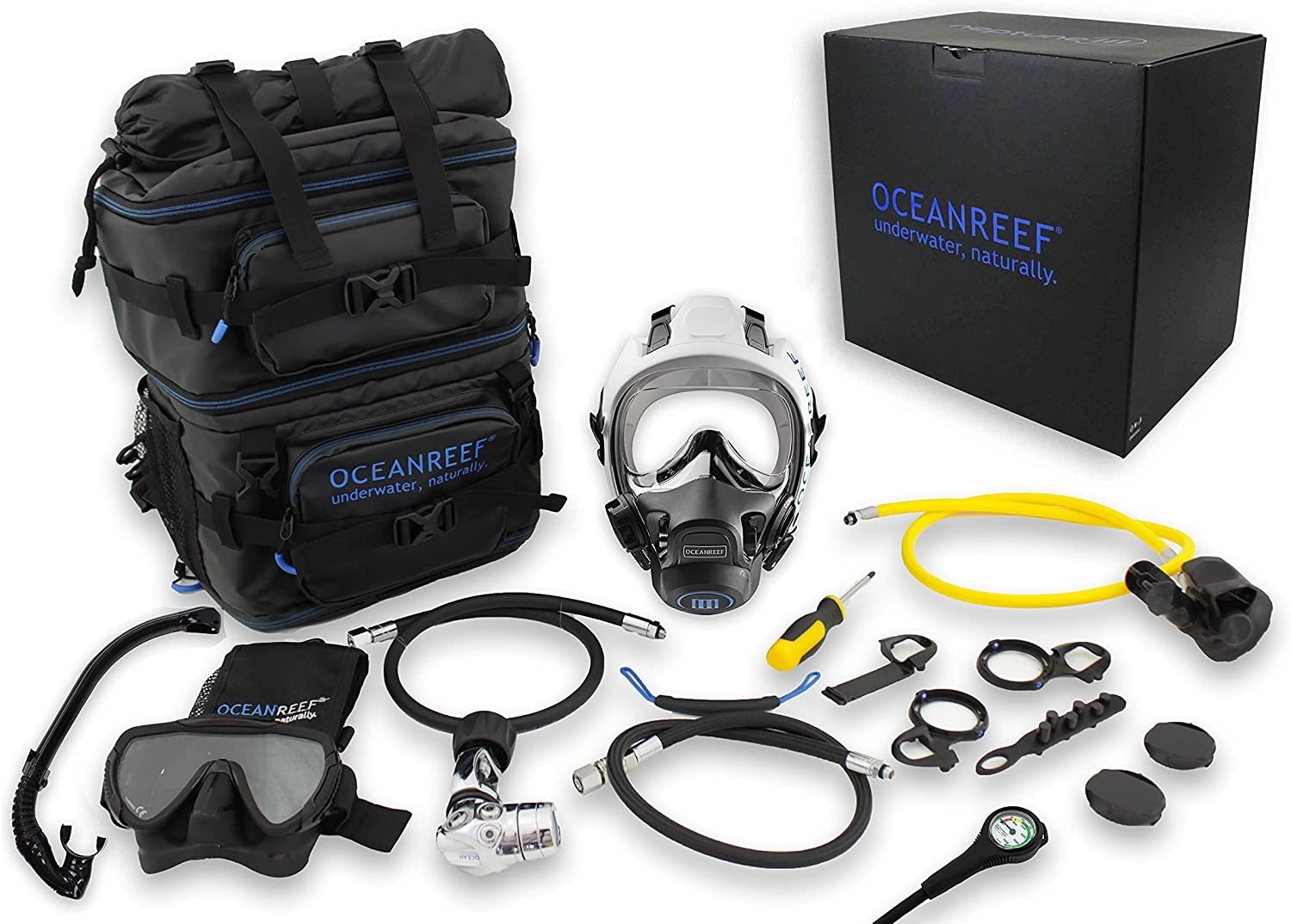 Ocean Reef Neptune III Divers Full Face Diving Mask Small/Medium White Package
