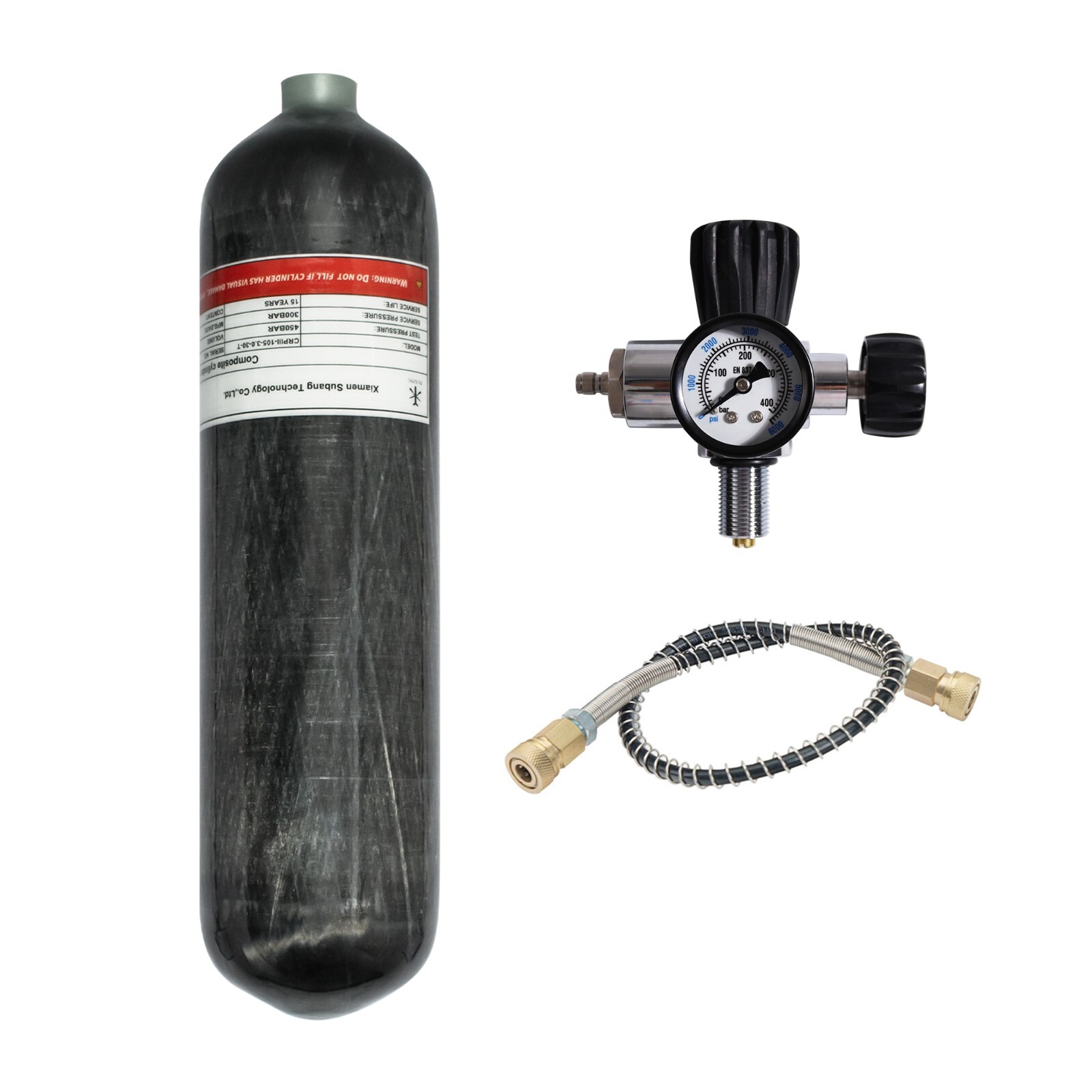 TUXING Pcp Air Tank 4500 psi 3L/183ci Carbon Fiber Air Tank with Filling Station