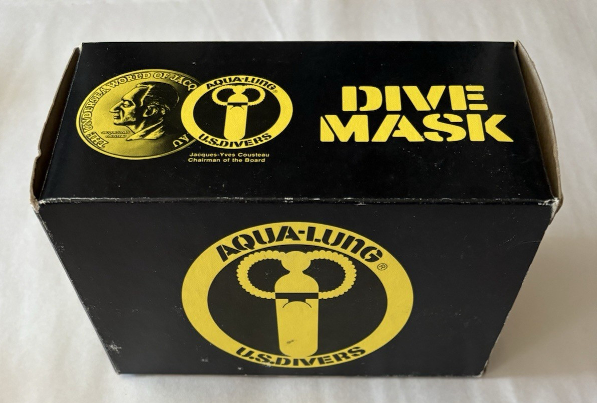 AQUA LUNG DIVE MASK-U.S. Divers-Jacques Cousteau-Vintage in Original Box