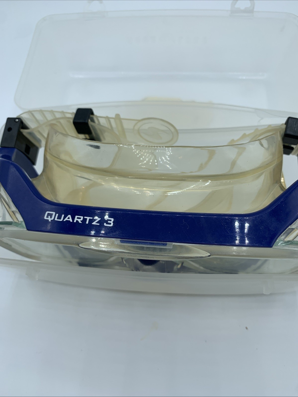 READ Aqua Lung Quartz 3 Tempered Glass Mask Blue/Clear Scuba Diving Snorkel READ