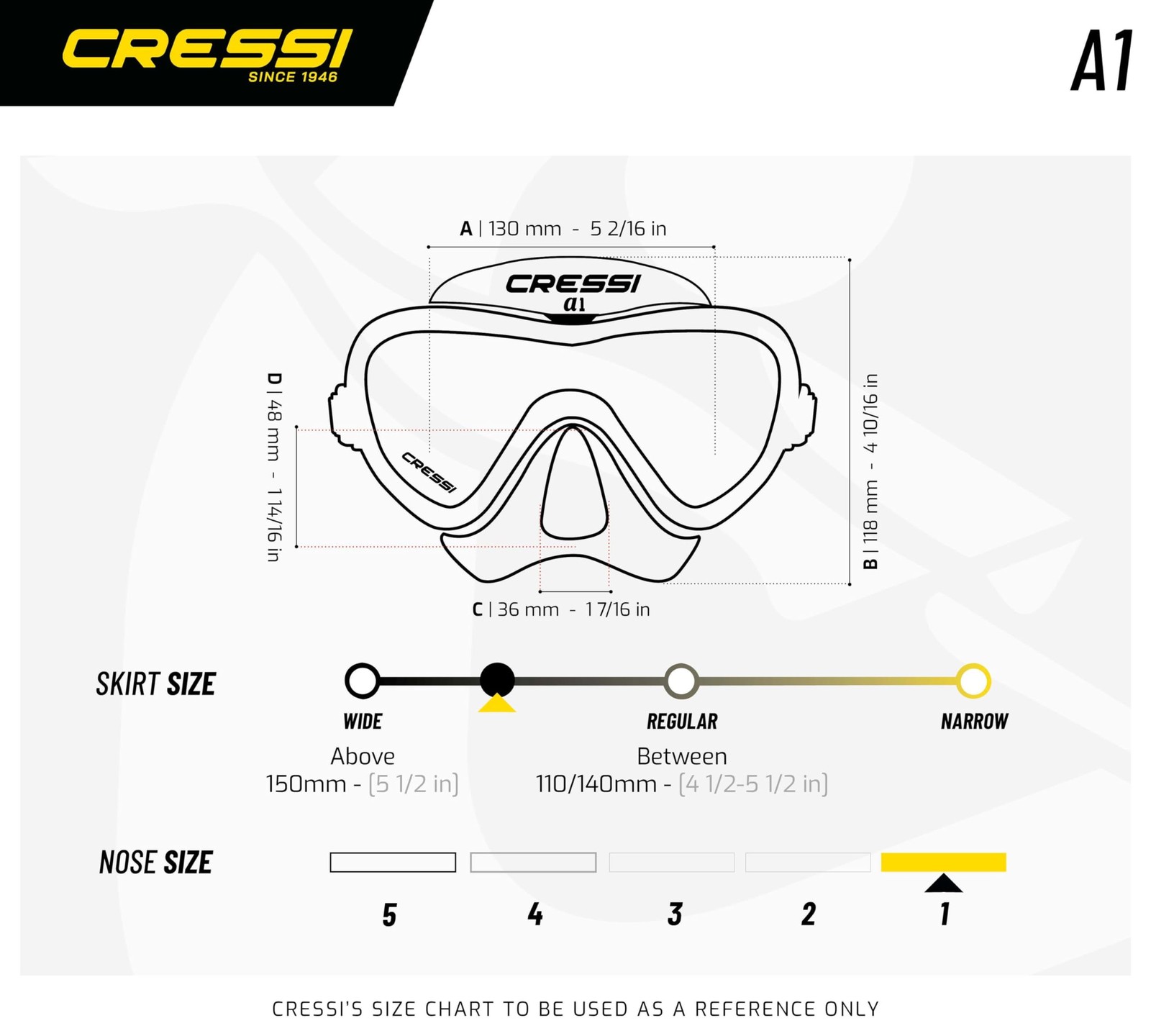 Cressi A1 Black/Pink Clear Lens Xdn400021