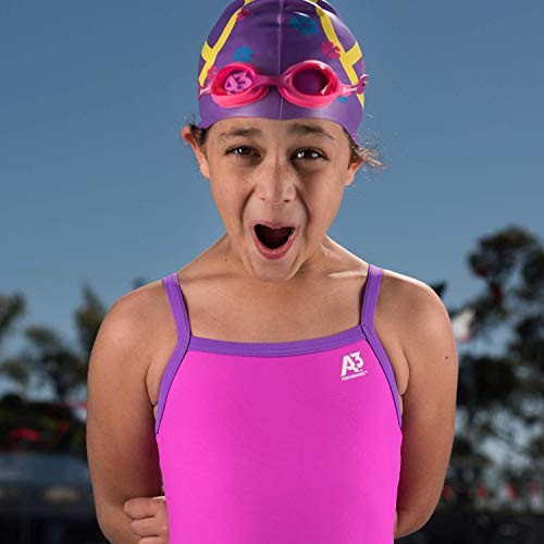 A3 Flex Youth Swim Goggles 3-10 | Leak-Free & Comfortable Kids Swim Purple/Pink