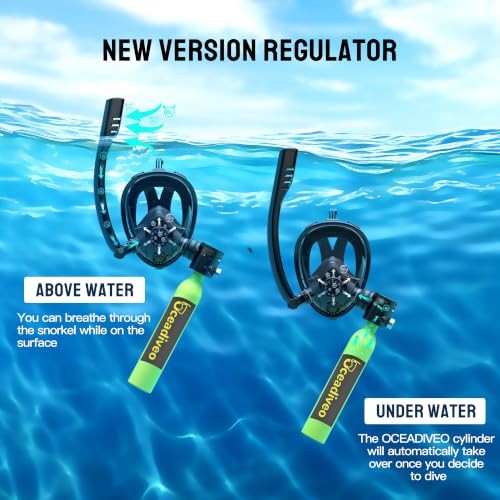 Mini Scuba Tank 0.5 L (3.5 Cu Ft), Portable Pony Bottle for Underwater M1 Black