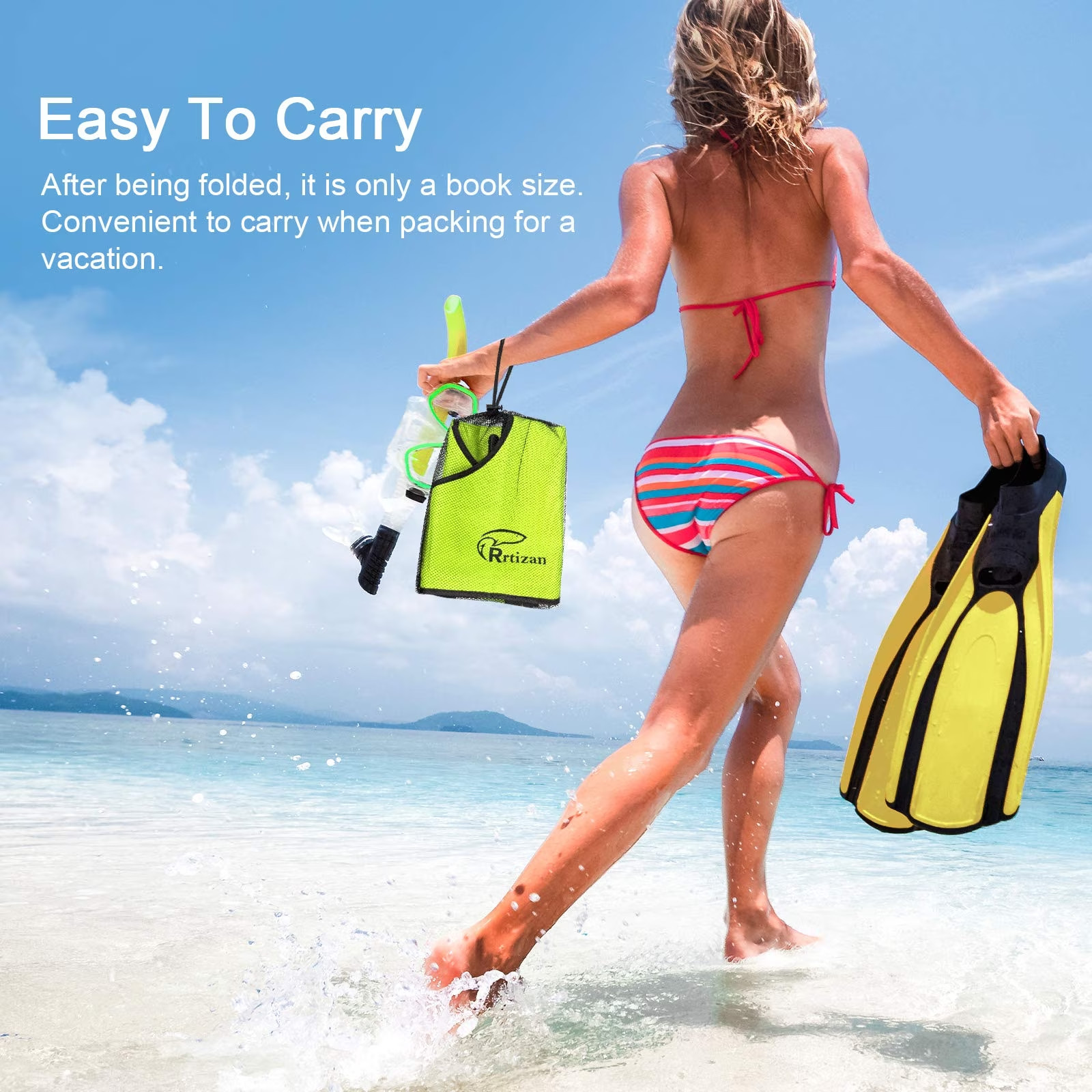Rrtizan Adults Inflatable Swim Vest, Portable Snorkel Vest, S/M