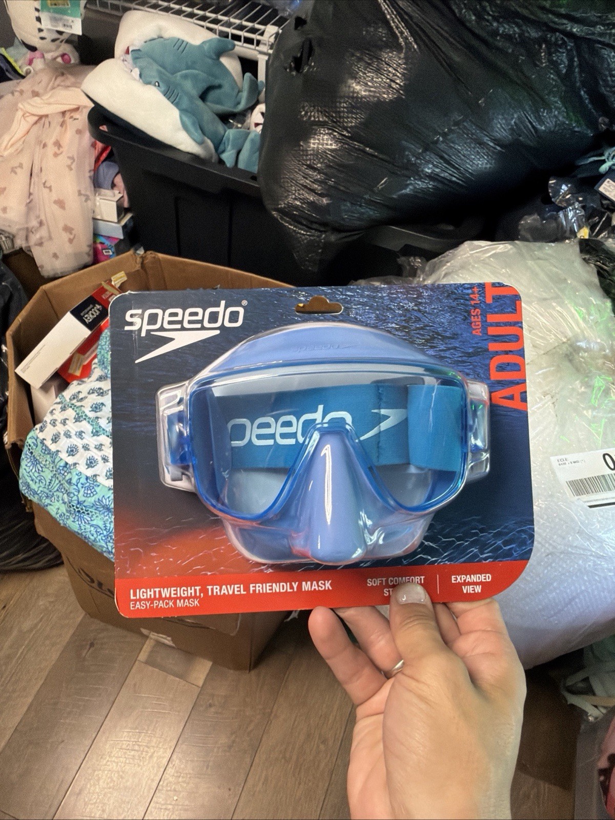 Speedo Easy-Pack Mask, Lightweight Travel Friendly, Adult Ages 14+ Egyptian Blue