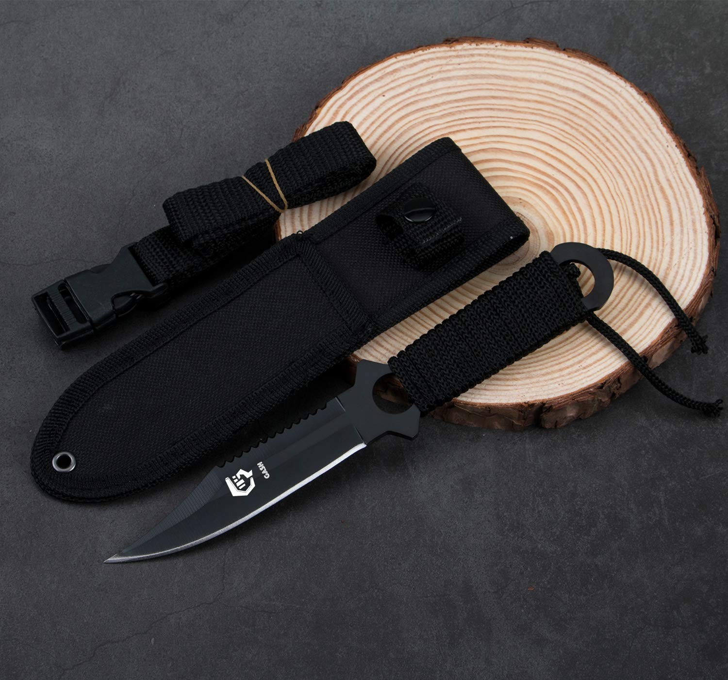 GASHER Scuba Diving Knife with Leg Straps & Sheath, Razor Sharp – Lightweight