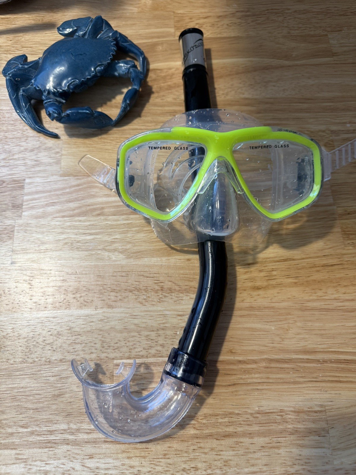 SNORKEL SAEKODIVE 1045TA with SEADME MASK GOGGLES NEON GREEN TEMPERED with bag