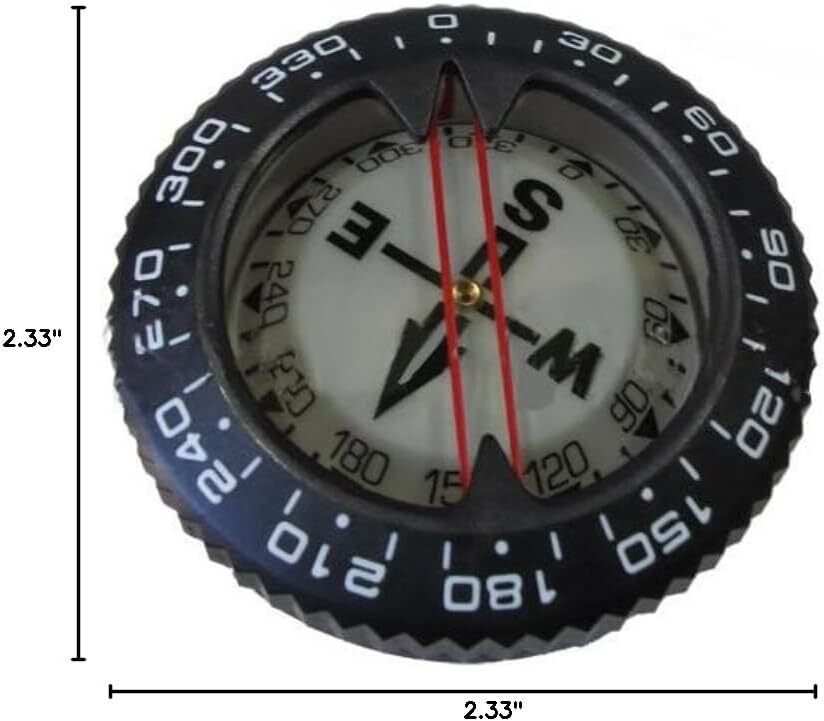 Diving Compass Module – Glow in the Dark, Aluminum, 80M Max Depth, Portable, 25°
