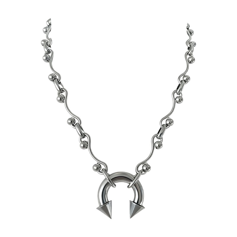 Stainless Steel Fashion Geometric Nose Clip Necklace For Various Occasions Wear