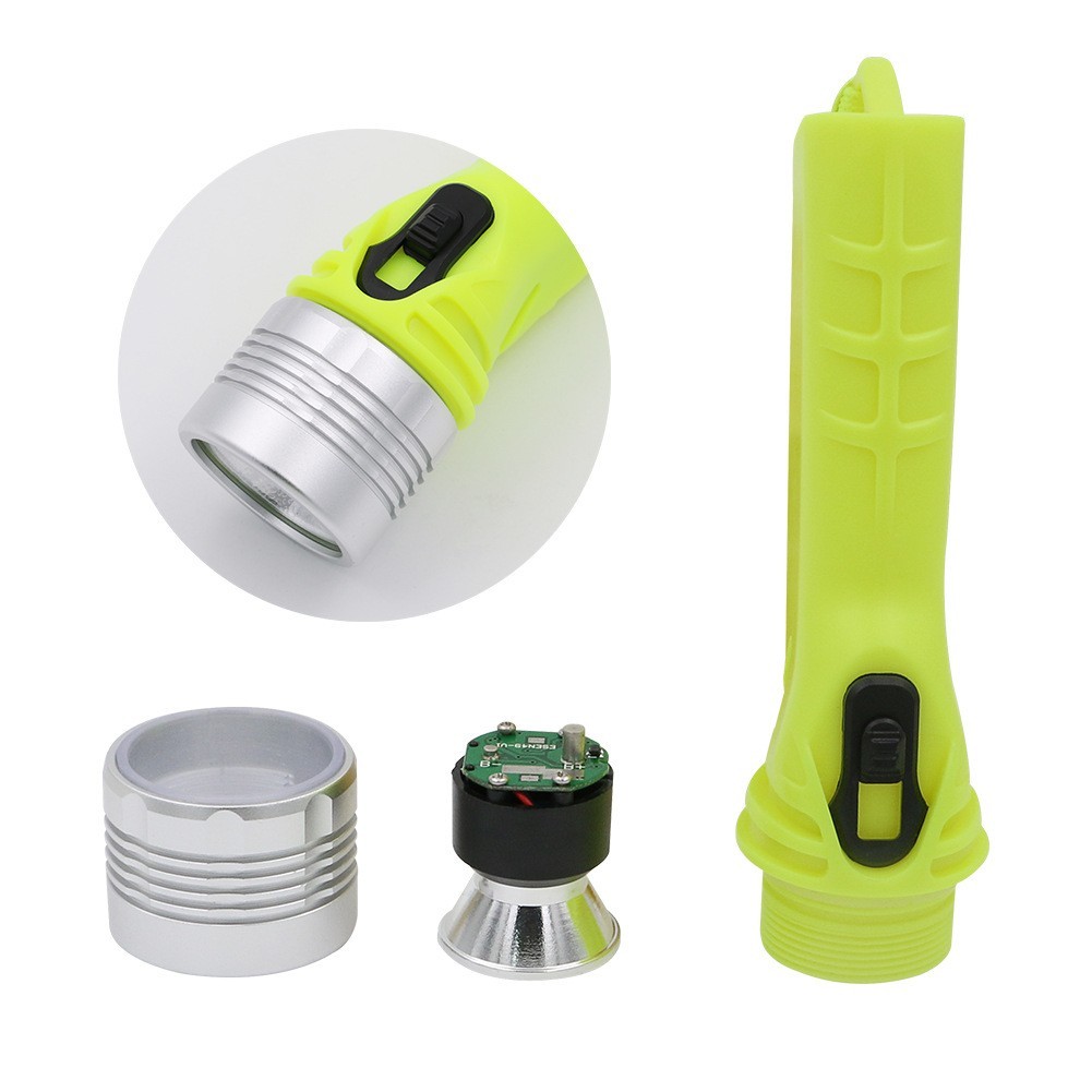 2022 New Outdoor Camping LED Diving Light Flashlight White Light 1800LM