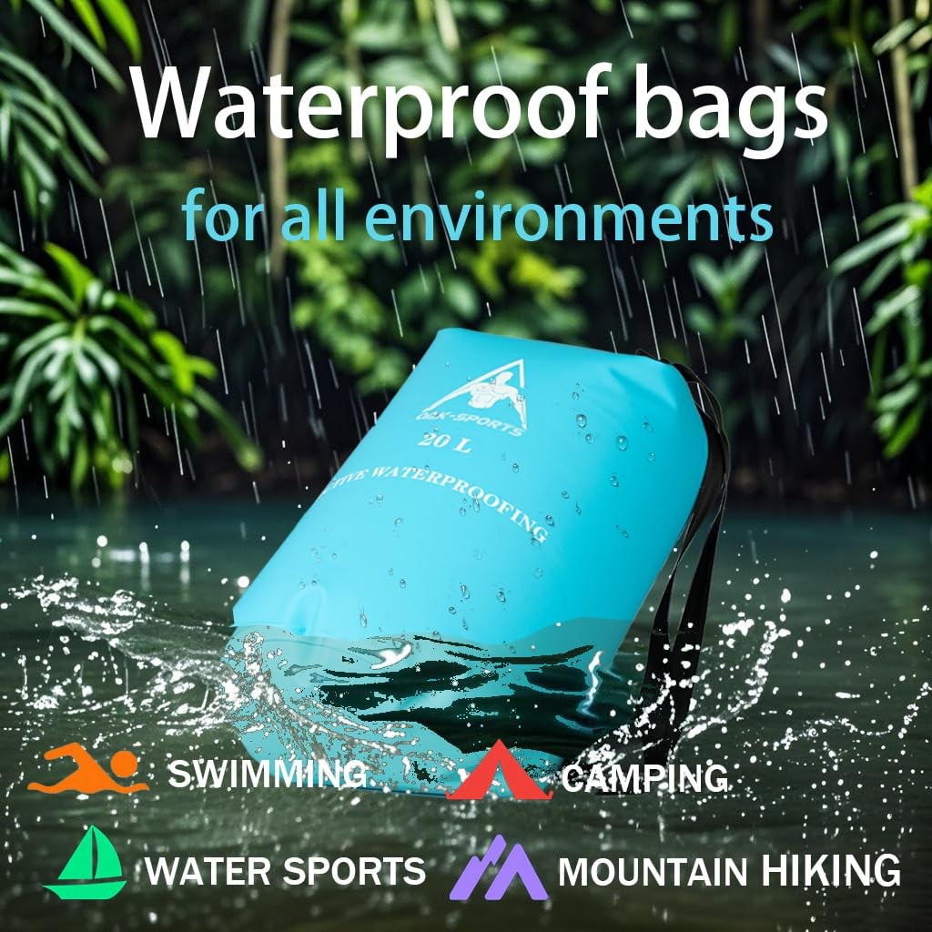 Oak-Sports Dry Bag Waterproof Backpack 5L/10L/20L, Roll Top 5L, Sky Blue