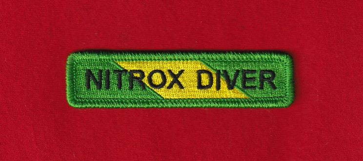 NITROX DIVER Chevron Rocker SCUBA Certification Dive Flag Patch Full Embroidery