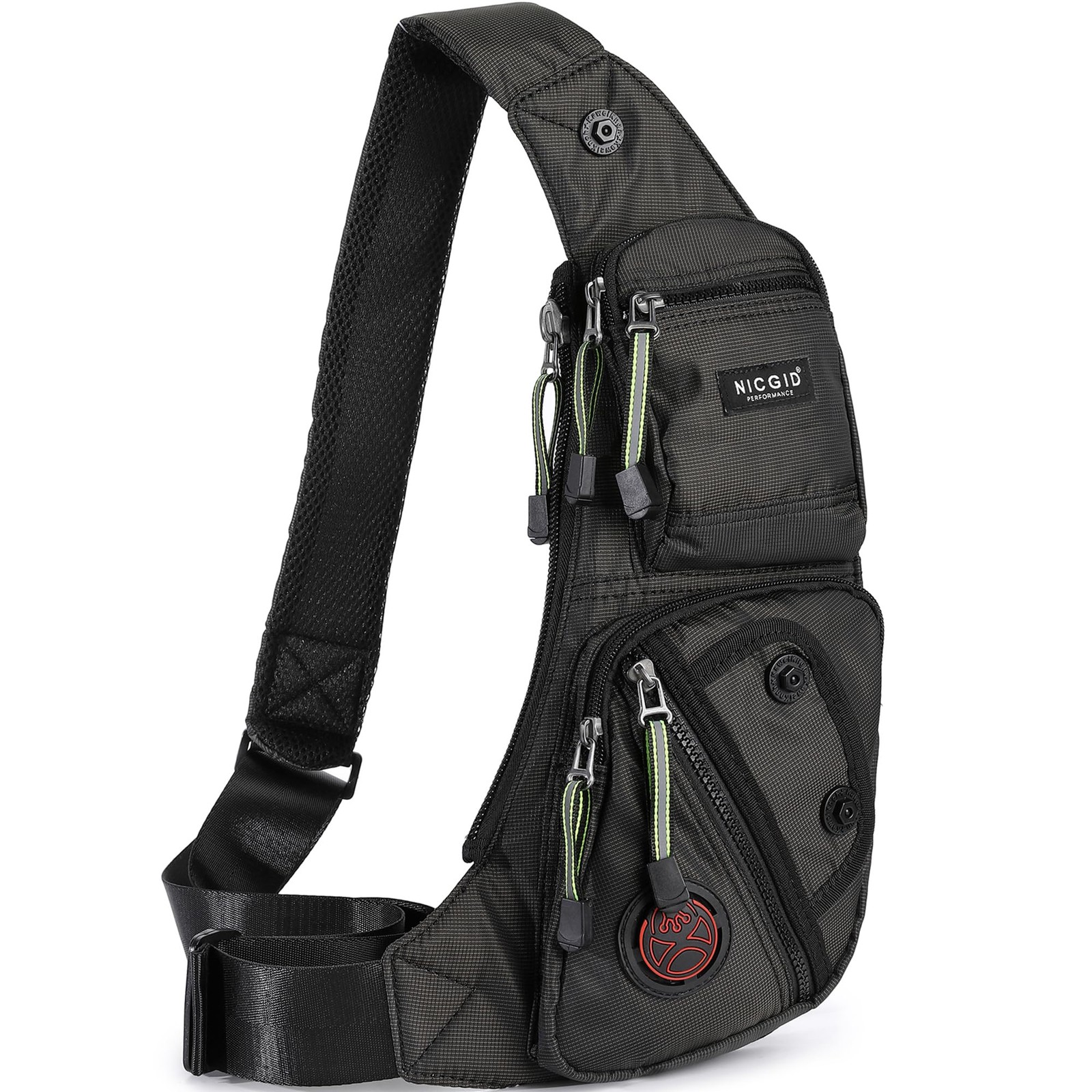 NICGID Sling Bag Chest Shoulder Backpack Crossbody Bags Casual Small, Black