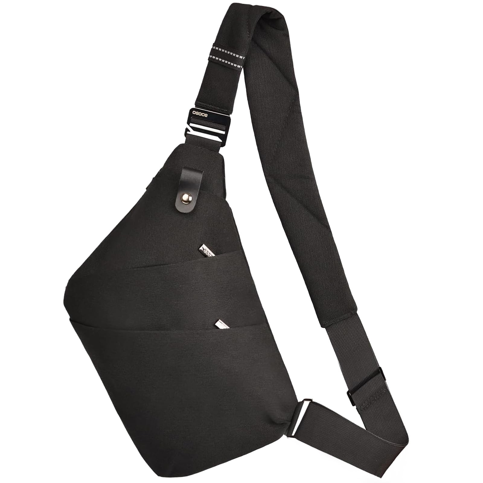 OSOCE Crossbody Sling Bag, Water-Resistant Anti Theft Chest Small, Black