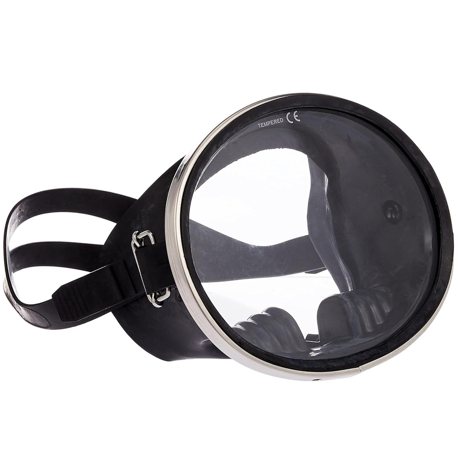 Classic Rubber Oval Tempered Glass Scuba Diving Snorkel Mask Freediving Goggles