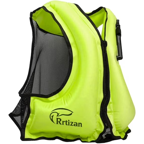 Rrtizan Adults Inflatable Swim Vest, Portable Snorkel Vest, S/M