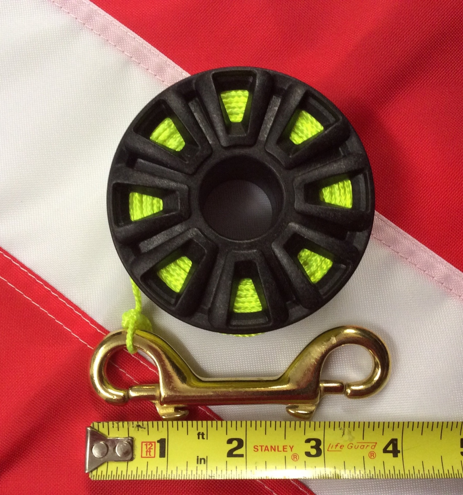 DIVE REEL 100ft scuba diving equipment emergency gear tactical kit brass clip