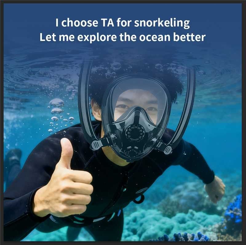 180° Panoramic Full-Face Snorkeling Mask, Full Dry Water Stop Valve, Anti-Fog