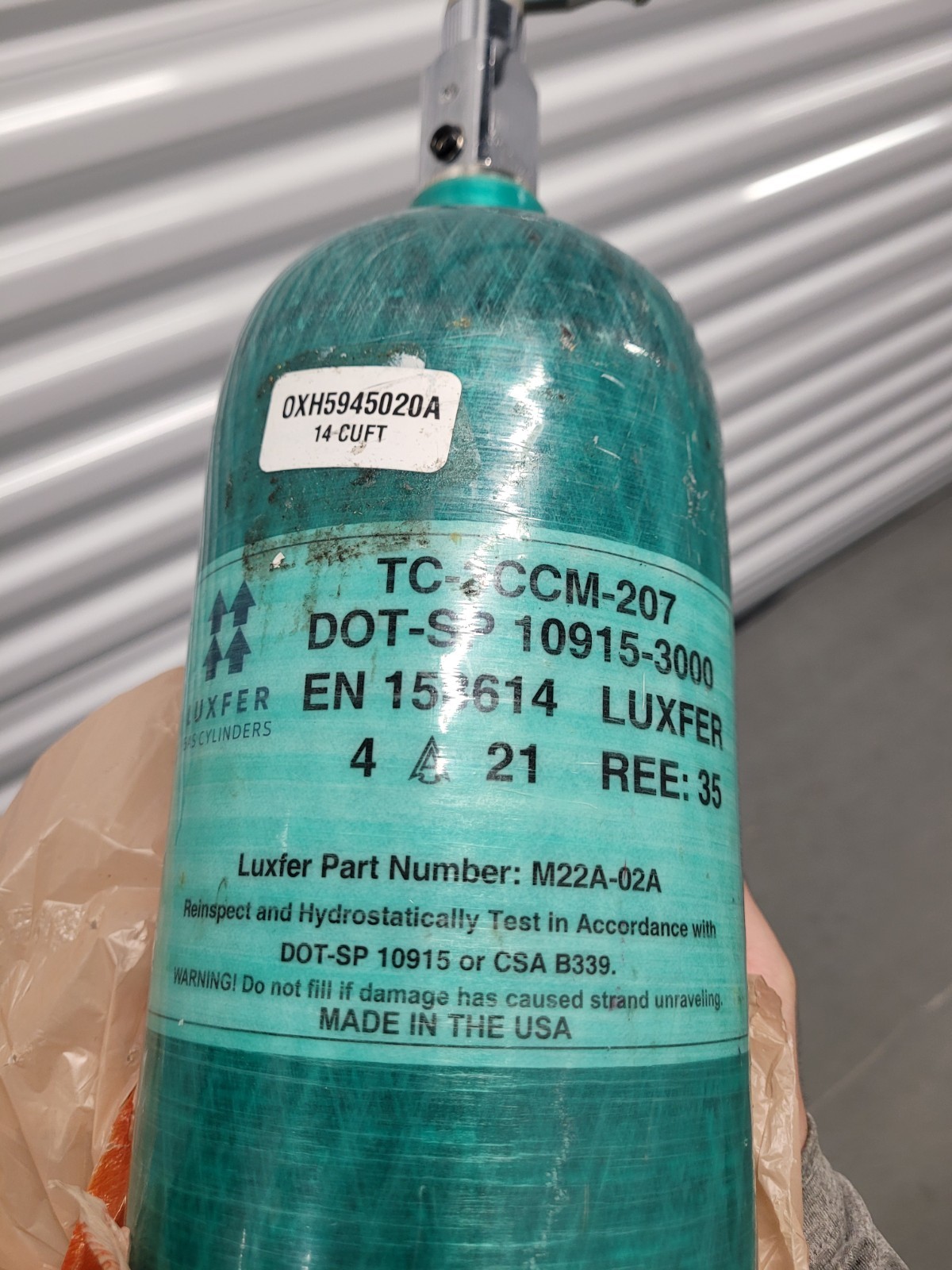 Luxfer 14 Cu Ft Aluminum Scuba Diving Tank 3000PSI Cylinder & Valve