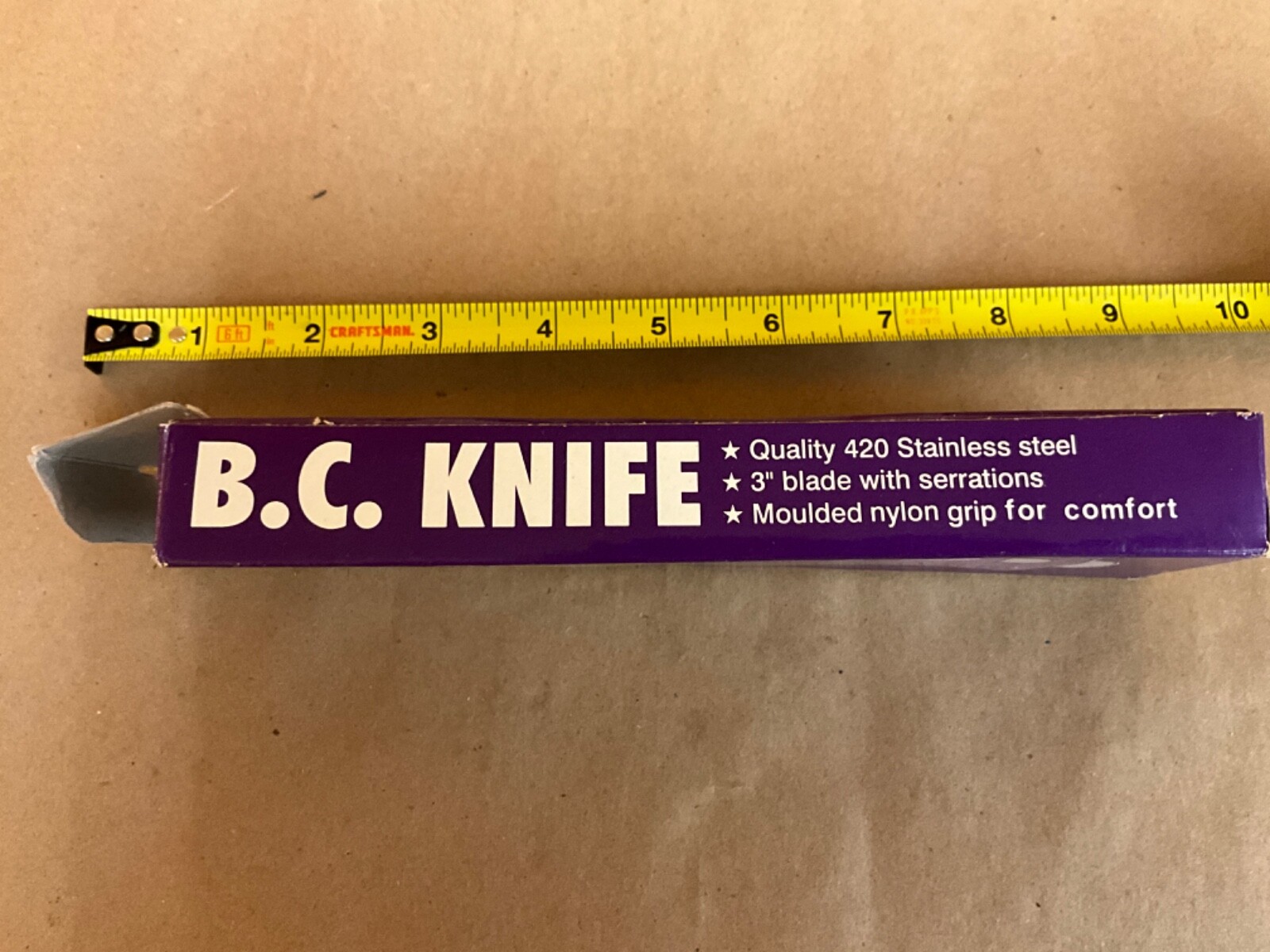 SCUBA DIVE KNIFE 420 STAINLESS 3″ SERRATED BLADE MOLDED NYLON GRIP B.C.KNIFE #88