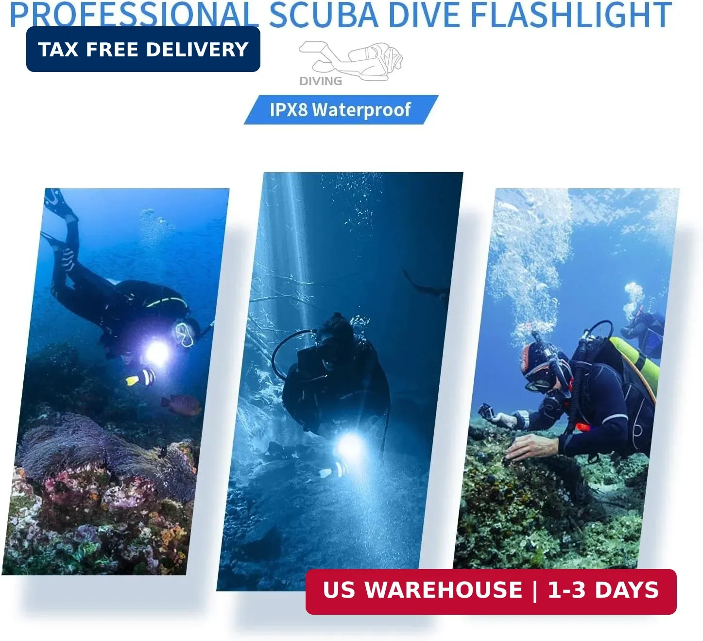 Wurkkos DL06 Dive Light, 15000 Lumens Scuba Diving Light, Type-C Rechargeable, 6