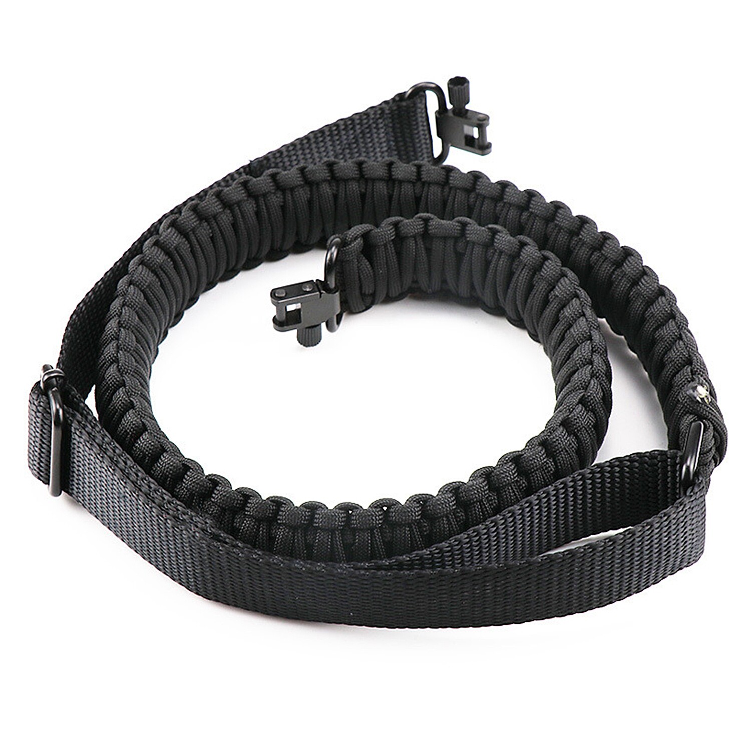 Tactical Paracord Rifle Gun Sling Shotgun Crossbow 2 Point Adjustable Swivel