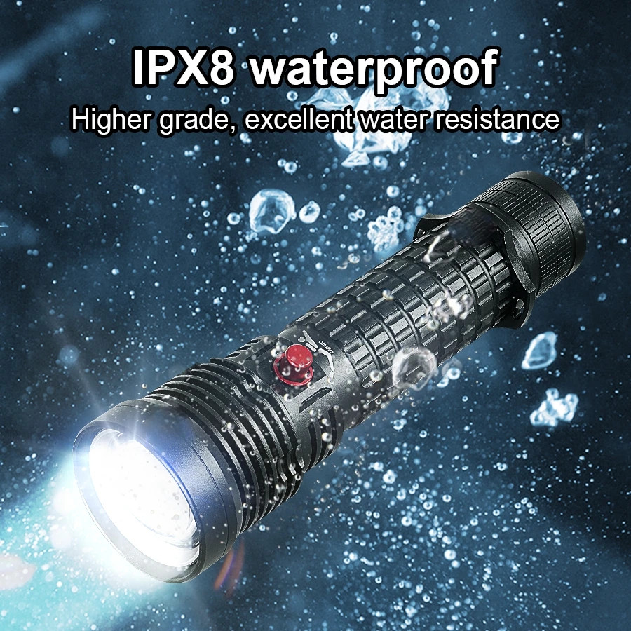 10000LM P70 LED Diving Flashlight Underwater 50M Rechargeable Scuba Torch US