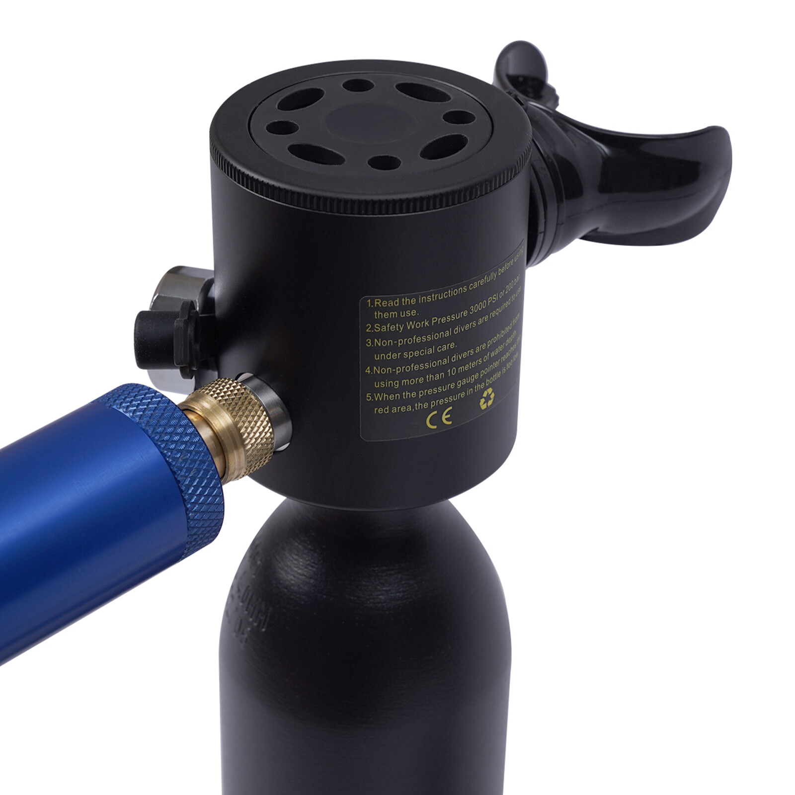 0.5L Oxygen Tank Pump Equipment Underwater Breath Mini Scuba Diving Case Kit