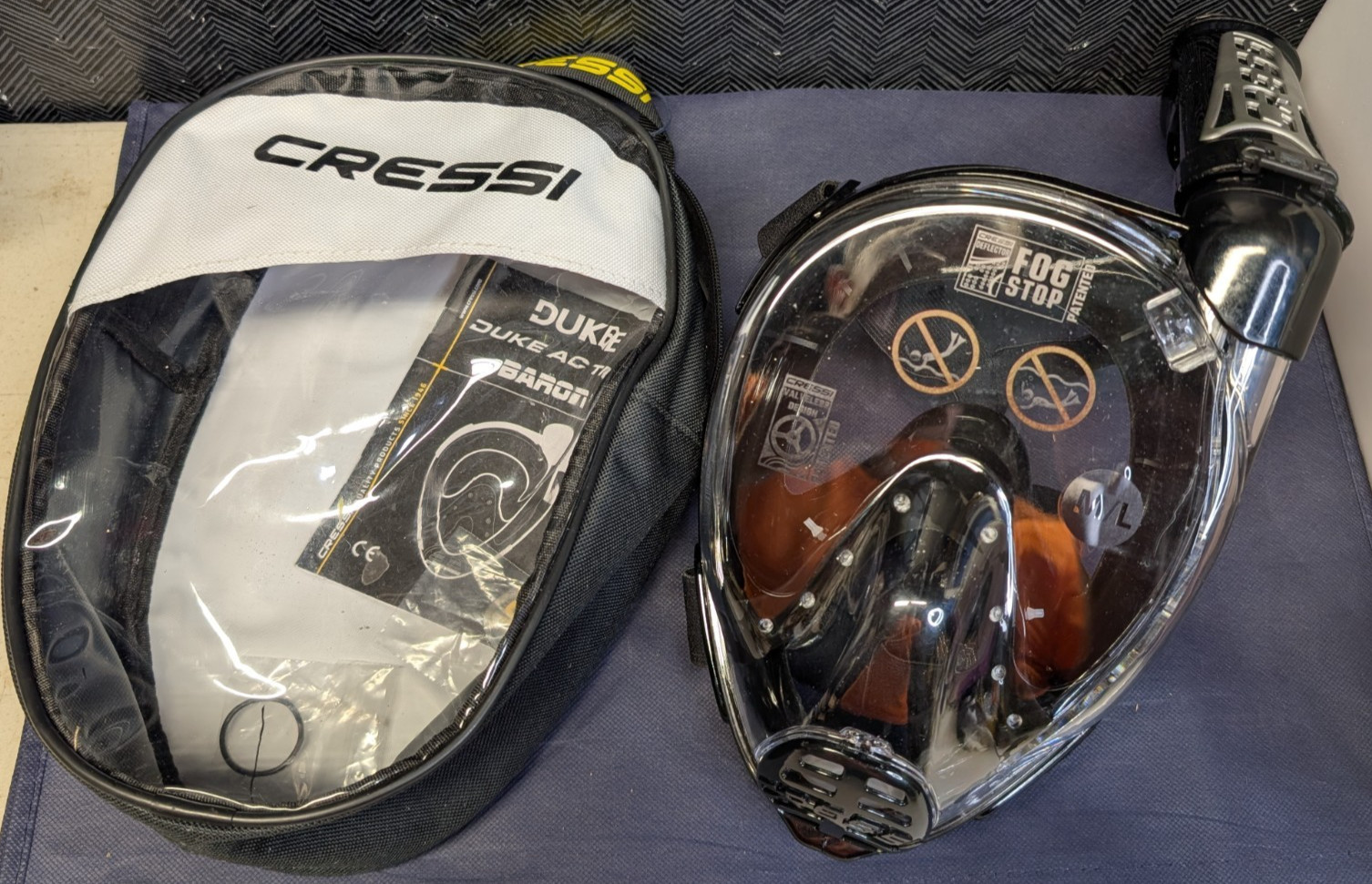 NEW Cressi Duke Adult Snorkeling Full Face Mask Anti-Fog Medium/Large M/L S1-7