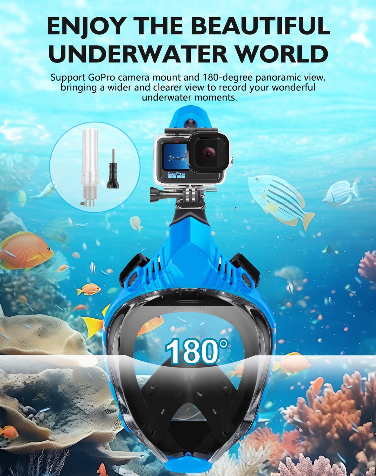 Full Face Snorkel for Adults, Snorkelling Gear with Waterproof Pouch, Unisex …