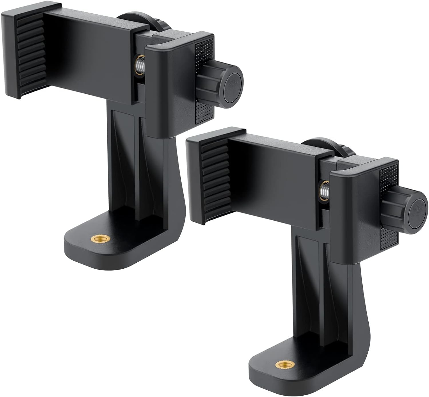 Acuvar Dual-Mount Smartphone Tripod Adapter Set – Vertical & Horizontal Black